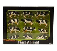 Ensemble de vaches 12 pièces 1:32 - KIDS GLOBE - Noir et blanc - Jouet pour enfant