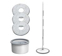 Ensemble De Vadrouille À Domicile | Nettoyage En Rotation Du Seau | MOP Avec Système De Rotation Et 2 Pièces De Rechange Incluses | Nettoyant De Salle De Bain, Cuisine, Salon - Anti-ramasse Et