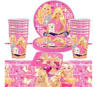 Ensemble de Vaisselle de Fête de Princesse, 41 Pcs Vaisselle de Fête de Bar-bie, Ensemble Vaisselle de Fête, Bar-bie Vaisselle Anniversaire Enfant, Ensemble de vaisselle d'anniversaire pour 10 invités