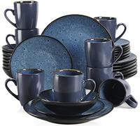 Ensemble de vaisselle en céramique Vintage Ensemble de logiciels en céramique avec un dîner et une assiette de dessert, un bol, des tasses à café