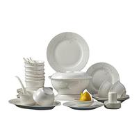Ensemble de vaisselle en porcelaine de 56 pièces, service pour 10, nouveaux ensembles d'assiettes et de bols en porcelaine, ensemble de plats de céramique Jingdezhen comprend une assiette, des