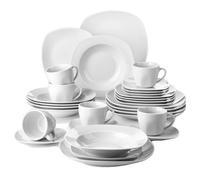 Ensemble de vaisselle en porcelaine en porcelaine, conception minimaliste, résistant à la température, service pour 6