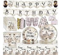 Ensemble de vaisselle jetable Harry Potter : Gobelets, Nappe, Serviettes, Décoration de gâteau, Sacs cadeaux, Décorations de fête d'anniversaire, Articles de fête 6pcs balloon-9