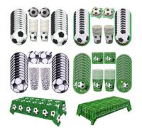 Ensemble de vaisselle jetable thème Football, assiettes en papier, tasses, serviettes, nappe, sport pour garçons, fournitures de décoration pour fête d'anniversaire Rouge pastèque