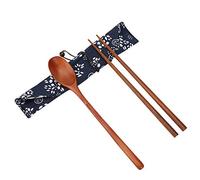 Ensemble de vaisselle portable en bois, baguettes, cuillère à café, kit léger et réutilisable pour l'extérieur, les voyages, le bureau, matériau en bois naturel durable, longueur