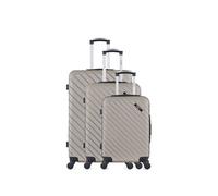Ensemble de valise grand format, valise weekend en ABS 4 roues Springfield, gris beige G