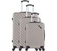 Ensemble de valise grand format, valise weekend en ABS 4 roues Springfield, gris beige G