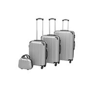 Ensemble de valises à roulettes - - Argenté - 4 pièces - Coque rigide - Cadenas TSA