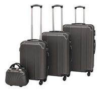 Ensemble de valises à roulettes - vidaXL - 4 pièces - Anthracite - Coque rigide - Cadenas TSA Gris G