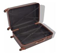 Ensemble de valises à roulettes - vidaXL - 4 pièces - Couleur café - Coque rigide - Cadenas TSA