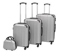 Ensemble de valises à roulettes - vidaXL - Argenté - 4 pièces - Coque rigide - Cadenas TSA Gris G