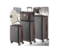 Ensemble de valises de voyage 13 pièces avec coques rigides en ABS robuste gris anthracite