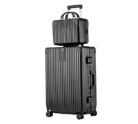 Ensemble de valises de voyage, bagages à bagages de transport 2 pièces avec des roues à spinner verrouillage du mot de passe durs 14 pouces de cas esthétique Business Suitcase (couleur: noir, taille: