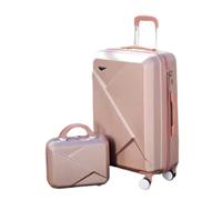 Ensemble de valises de voyage, ensembles à bagages en 2 pièces légers avec des roues de spinner verrouille les valises de roulement de voyage durs et un boîtier cosmétique 14 pouces (rouge 24in)