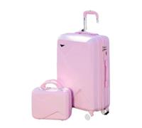 Ensemble de valises de voyage, ensembles à bagages en 2 pièces légers avec des roues de spinner verrouille les valises de roulement de voyage durs et un boîtier cosmétique 14 pouces (rouge 24in)