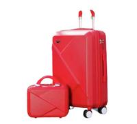 Ensemble de valises de voyage, ensembles à bagages en 2 pièces légers avec des roues de spinner verrouille les valises de roulement de voyage durs et un boîtier cosmétique 14 pouces (rouge 24in)