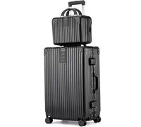 Ensemble de valises de voyage, ensembles de bagages 2 pièces, bagages à bagages extensibles Carrique durs sur la valise avec des roues doubles de serrure, avec des étuis cosmétiques (Green 26in)