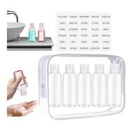Ensemble de valises de voyage pour articles de toilette, vide transparent rechargeable avec sac de rangement - Mini flacons de toilette | Pour shampooing, après-shampooing, démaquillant, liquide à la