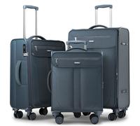 Travely Set de valises en Tissu - Set de 3 valises avec roulettes - Ensemble Comprenant Valise Cabine 55x40x20, Une Valise Taille Moyenne et Une Grande Valise - Trolley Souple extrêmement léger