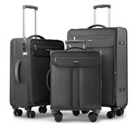 Travely Set de valises en Tissu - Set de 3 valises avec roulettes - Ensemble Comprenant Valise Cabine 55x40x20, Une Valise Taille Moyenne et Une Grande Valise - Trolley Souple extrêmement léger