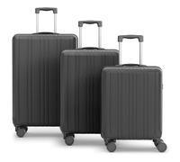 Ensemble de valises M, L & XL | Wertes | Set de 3 bagages rigides en ABS, 77 cm, 67 cm et valise cabine, total de 158 cm | Noir