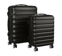 Ensemble de valises Relaxdays, 2 pièces (S/M), 4 roulettes 360, coque rigide, poignée télescopique, serrure à code, noir