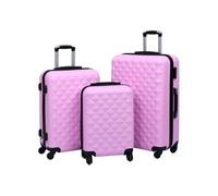 vidaXL Ensemble de valises rigides 3 pcs Rose ABS 92414