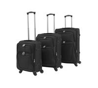 vidaXL Ensemble de valises souples 3 pièces – Bagage à main, chariot