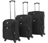 vidaXL Ensemble de valises souples 3 pièces – Bagage à main, chariot