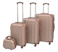 Ensemble de valises - vidaXL - Champagne - 4 pièces - Coque rigide ABS - 360° roulettes Rose G