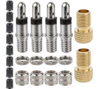 Ensemble De Valve De Pneu De Vélo De 20 Pièces, 4 Valves De Chambre À Air De Vélo, 8 Capuchons De Rechange, 4 Écrous De Jante + 4 Union, Et Adaptateur De Valve De Vélo, Lot De 3, Dv/Sv Vers Av