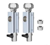 Ensemble de vanne à bloc en aluminium de 1,9 cm avec raccords en laiton - Collecteur léger pour le contrôle et l'entretien des canalisations haute pression Argenté