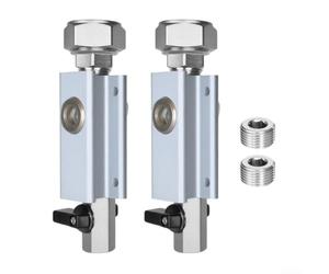 Ensemble de vanne à bloc en aluminium de 1,9 cm avec raccords en laiton - Collecteur léger pour le contrôle et l'entretien des canalisations haute pression Argenté