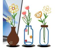 Ensemble de vases en métal - Vases à fleurs décoratifs, décoration d'intérieur moderne | Table esthétique d'art en fer 3 pièces, pour salon, chambre à coucher, cuisine, ferme, appartement, bureau, éta