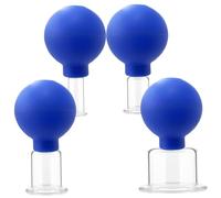 Ensemble de ventouses en verre, 4pcs Massage Massage Aspiration Aspiration Cupping Cups, Thérapie de ventouse du visage Ensemble pour le corps du corps du corps Back Back épaule Muscle et douleurs ar