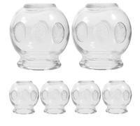 Ensemble de Ventouses en Verre 6 Pièces, Bouche Spiralée | Verre Transparent Épais, Fond Antidérapant Texturé, Bords Arrondis, Format Portable pour Voyage et Bureau