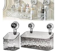 Ensemble de ventouses pour support de douche, 2024 nouveau style de luxe léger motif glacier étagère à ventouse sans perçage organisateur de douche pour cuisine salle de bain(F)