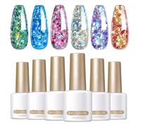 Ensemble de vernis à ongles en gel à paillettes, vernis à ongles en gel