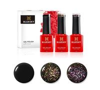 Ensemble de vernis à ongles en gel bluesky, autour de la galaxie, le Big Bang Galaxy01, intergalactique Galaxy06, Blackpool 80518, 3 x 5 ml noir, violet, vert, or (require