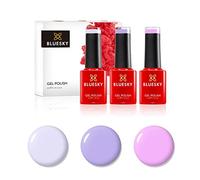 Ensemble de vernis à ongles en gel bluesky, jolis pastels, lavender dream dc101, cerise bombe PN04, tissu doux 7324, 3 x 5 ml, rose, violet, crème, blanc, nu (requier