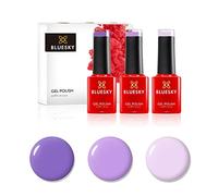 Ensemble de vernis à ongles en gel Bluesky, lilas succulents, feuilles de satin ND01, lavender neon23, lilas aspirant 80548, 3 x 5 ml, violet, mauve (nécessite une durcissement sous UV.