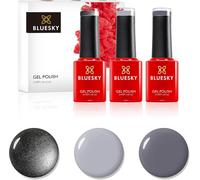 Ensemble De Vernis À Ongles En Gel Bluesky, Nuances De Gris, Mr Gray Dc085, Dc075 Gris Silencieux, Asphalte Brillant A022, 3 X 5 Ml, Gris, Argent, Pastel, Nu (Nécessite De Curoter