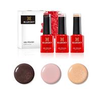 Ensemble de vernis à ongles en gel bluesky, poudre nue, rose glacé A050, Sand Candy SR34, Mocca Shimmer A014, 3x 5 ml, rose, nu, marron, (nécessite de guérir UV UV ou tour)