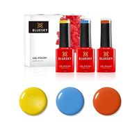 Ensemble de vernis à ongles en gel bluesky. Summer Brighhts. Bicycle Yellow 80576, Digi-Tal 80613 et Orange Sweetie A012. 3 x 5 ml de vernis à ongles en gel (nécessite de guérir UV / lampe LED)