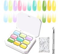 Ensemble de vernis à ongles en gel de peinture à dégradé 9 couleurs Summer rose violet bleu vert jaune jaune ombre vernis à ongles avec des éponges à ongles de 50 pcs 4 griffes de métal Aceite para el