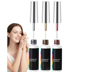 Ensemble de vernis à ongles en gel, peinture gel miroir 3D chromée, lignes de dessin brillantes en métal pour design d'ongles, fournitures de soins personnels pour femmes et filles, 4,9 x 4,9 x 8,9 cm