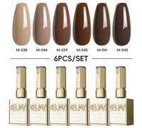 Ensemble de vernis à ongles gel 6 couleurs, nouvelle collection 2025, diverses couleurs pour illuminer, kit de gel à ongles de salon ABS