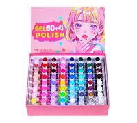 Ensemble de vernis à ongles gel - Vernis à ongles 60 couleurs | Gel de à uni - 64 flacons de fonctionnel pour un séchage rapide, longue durée, idéal pour les mariages, les fêtes et u