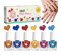 Ensemble de vernis à ongles pour, 6 couleurs vives, kit de manucure pourr avec formule sûre, amusant pour la maison, les fêtes d'anniversaire, les vacances, es spectacles, le
