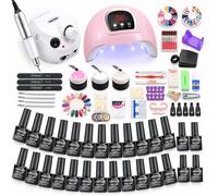 Ensemble de vernis à ongles - Vantory - 20 couleurs nail art pour débutants avec lampe UV ponceuse électrique kit manucure complet